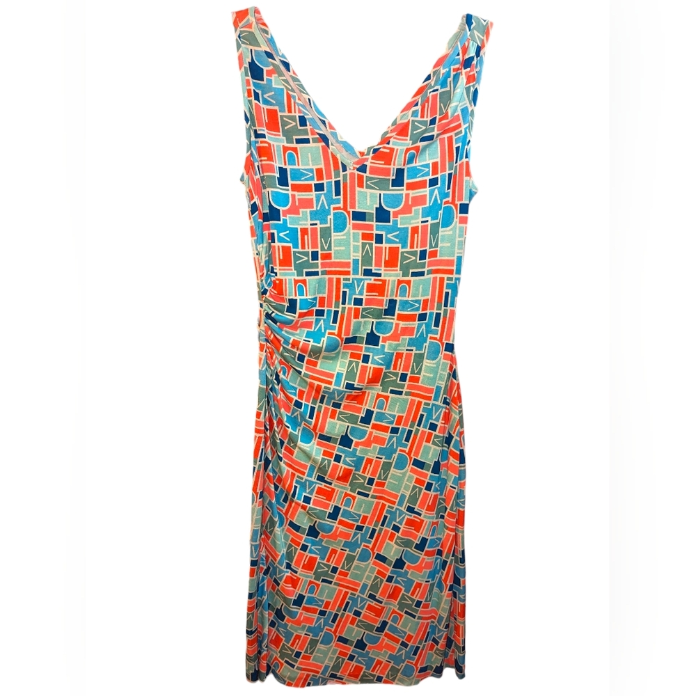 100% SILK DVF Diane Von Furstenberg Brunch Party Statement Dress Geometric Style